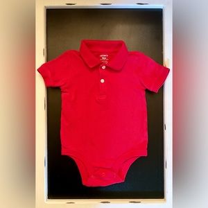 Carter’s Bright Red Polo Bodysuit, Size 12 Months
